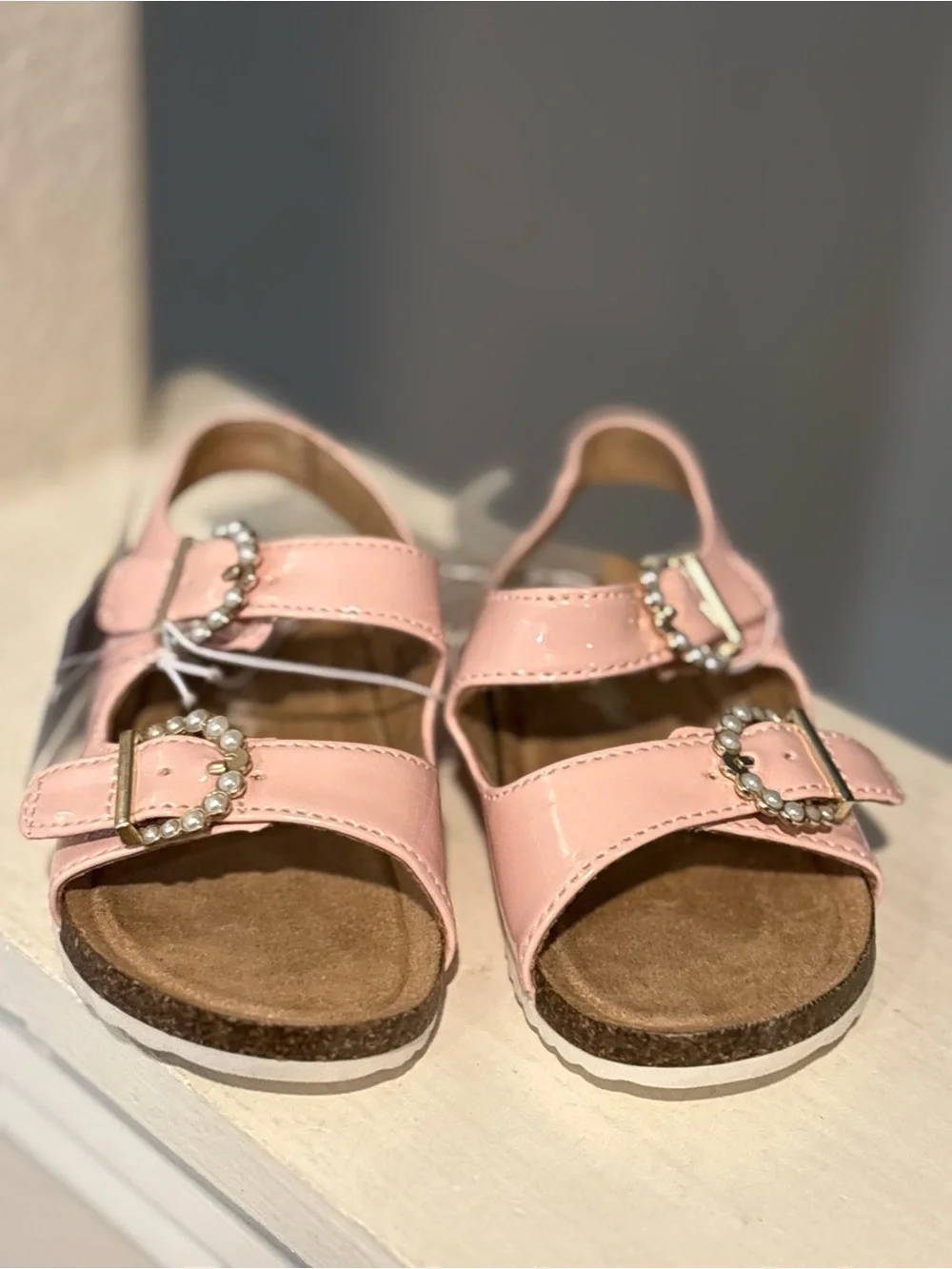 Toddler Reagan Footbed Sandals Pink Pearls - Cat & Jack - Size 8 NEW